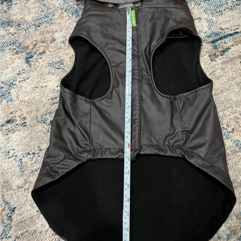 🌟🐾🐕Large dog faux leather jacket with hoodie